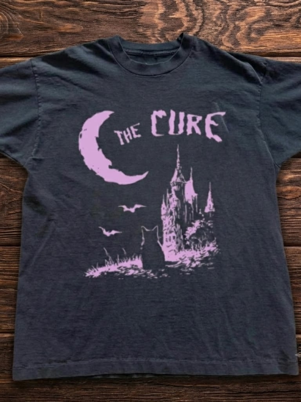 The Cure cat black and pink cotton t-shirt